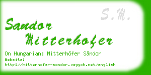 sandor mitterhofer business card