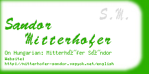 sandor mitterhofer business card